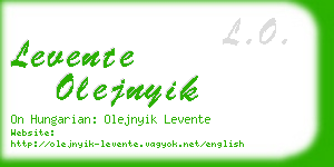 levente olejnyik business card